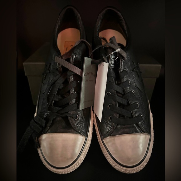 NEW Vintage John Varvatos Converse One Star Black Leather Shoes US